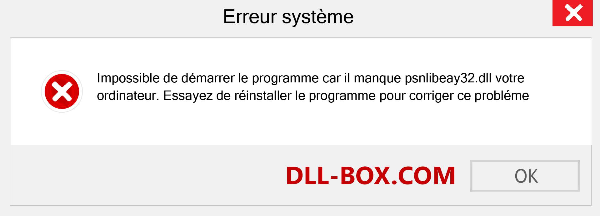 Le fichier psnlibeay32.dll est manquant ?. Télécharger pour Windows 7, 8, 10 - Correction de l'erreur manquante psnlibeay32 dll sur Windows, photos, images